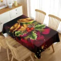 Christmas rectangular waterproof tablecloth table cover for festive home party decor - 7