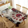 Vista detallada de cerca que muestra la escena del mantel con estampado de rubi para casa. - 70x40cm / Estilo 4