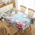 Tovaglia rettangolare impermeabile con stampa floreale per tavolo da pranzo, stile primaverile. - 70x40cm / Grande Floreale di Primavera
