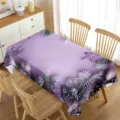 Purple Christmas tablecloth waterproof rectangular winter holiday table cover for dining decor - 70x40cm / 4