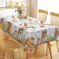 Mantel de mesa rectangular impermeable de Pascua con bonito estampado de conejo para decoración. - 70x40cm / Estilo 3