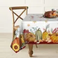 Mantel de otoño calabaza girasol rectangular impermeable para decoración de mesa de fiesta de otoño. - 70x40cm / 4