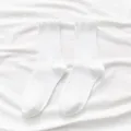 Weiße Rüschen Socken Damen süßer JK Stil Wadenlänge einfarbig niedliche Freizeitsocken neu - Einheitsgröße / Weiß