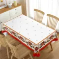 Mantel rectangular de Navidad impermeable funda de mesa festiva decoración del hogar - 70x40cm / Estilo 1