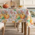 Nappe de table imperméable d'automne avec motif de citrouille pour décoration de repas. - 70x40cm / 6
