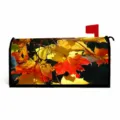 Outdoor magnetic mailbox cover with autumn maple leaves print waterproof fabric decor. - 46x53cm Magnets / Style 1