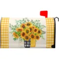 Vue détaillée de la housse de boîte aux lettres magnétique tournesol décoration jardin - 46x54cm Magnétique / Style 3