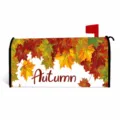 Autumn magnetic mailbox cover with maple leaves pattern for outdoor garden mailbox decoration. - Style 9