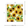 Größendetail der Sonnenblumen Briefkastenabdeckung mit klaren Breiten und Höhenangaben. - Magnet / Stil 3