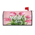 Cover per cassetta delle lettere floreale primaverile con tulipani rosa, decorazione. - Modello 10