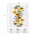 Detaillierte Größentabelle für Sonnenblumen-Briefkastenabdeckung, Maße klar dargestellt. - Stil 8