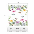 Detailansicht der Blumen-Briefkastenabdeckung mit Maßangaben und praktischer Größentabelle. - Stil 3 / Magnet