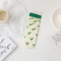 Chaussettes d'été transparentes en soie de verre pour femmes, joli motif avocat, style doux. - Taille unique / Vert Avocat