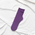 Purple velvet mid-tube socks, candy color slouch socks for women, thin silk long socks. - One Size / Deep purple