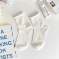 White mid-tube women socks Japanese style cute JK thin socks summer breathable casual hosiery - One Size / Rolled Edge