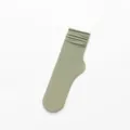 Green velvet slouch socks for women, thin candy color mid-tube stockings, Japanese style casual socks. - One Size / Matcha Green