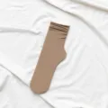Women velvet slouch socks solid color mid tube socks casual daily wear soft breathable hosiery - One Size / Khaki