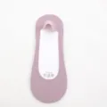 Pink low cut invisible boat socks for women, thin ice silk cotton bottom silicone non-slip. - Round Mouth / Purple