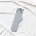 Gray velvet mid-tube stacking socks, thin solid color design for women daily casual wear. - One Size / Light Gray