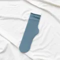 Blue velvet mid-tube stack socks for women, thin solid color Japanese style daily wear. - One Size / Fog Blue