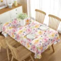 Mantel rectangular impermeable con estampado floral para decoracion de mesa de hogar. - 70x40cm / 2