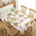 Mantel de Pascua impermeable rectangular lindo conejo huevo impreso decoración mesa - 70x40cm / Estilo 2