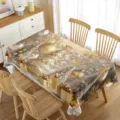 Mantel de Navidad árbol dorado impermeable rectangular decoración de mesa de comedor - 70x40cm / Estilo 2