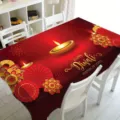Mantel rectangular impermeable con estampado del festival de Diwali para decoración. - Estilo 10