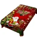 Mantel rectangular de Navidad impermeable rojo cubierta de mesa festiva decoración del hogar lino - 70x40cm / Estilo 2