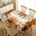 Waterproof rectangular autumn pumpkin tablecloth, perfect for Halloween and holiday decor. - 8
