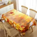 Mantel rectangular con diseño de hojas de arce de otoño para decoración de mesa de comedor. - 70x40cm / Estilo 4