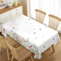 Waterdicht rechthoekig tafelkleed met elegante lente bloemmotief print voor de eetkamer. - Stijl 6