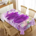 Mantel rectangular impermeable con elegante estampado de tulipanes morados para decor. - 70x40cm / Tulipán Púrpura