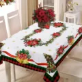 Mantel rectangular impermeable de Navidad cubierta de mesa festiva decoración fiesta - 70x40cm / Estilo 2