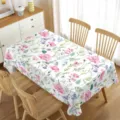 Waterproof rectangular floral tablecloth with watercolor spring flowers for dining room decor - 70x40cm / Style 3