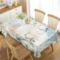 Tovaglia impermeabile mare conchiglia, copertura decorativa per tavolo rettangolare per la casa. - 12