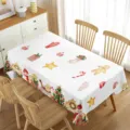 Mantel de mesa rectangular impermeable navideño con lindos motivos de muñeco de nieve y árboles. - 70x40cm / Estilo 4