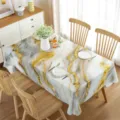 Mantel Impermeable Marmol Oro Rectangular Cubierta De Mesa De Comedor Moderna Hogar - 70x40cm / Mármol de Hoja de Oro