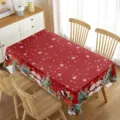 Tovaglia di Natale impermeabile rossa rettangolare copertura per decorazione festiva - 9