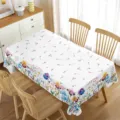 Tovaglia rettangolare impermeabile con vivace motivo floreale acquerello nella sala da pranzo. - 7