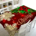Navidad impermeable rectangular mantel rojo festivo casa decoración cubierta tela - 70x40cm / 4