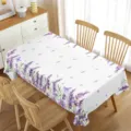 Mantel rectangular impermeable con estampado de lavanda morada y mariposas para el hogar. - 70x40cm / Estilo 3