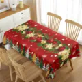 Natale impermeabile rettangolare tovaglia copritavola festivo rosso decorazione domestica - 5