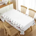 Mantel rectangular impermeable con elegante estampado floral y de aves para el comedor. - 70x40cm / 4
