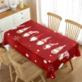 Tovaglia natalizia impermeabile rettangolare con simpatico motivo di gnomo rossa decorazione - 70x40cm / modello 3