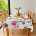 Mantel rectangular impermeable con estampado de flores de acuarela, decoracion de mesa. - 70x40cm / 1