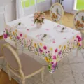 Mantel rectangular impermeable con colorido motivo floral y mariposa para decoracion de mesa. - 70x40cm / 4