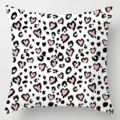Pink heart leopard print pillow cover, soft polyester cushion cover for living room. - 45x45cm / Style 11