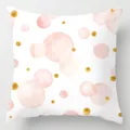 Pink watercolor polka dot throw pillow cover, soft polyester decorative cushion case for home. - 45x45cm / Style 9