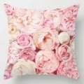 Pink floral throw pillow cover detail, beautiful decorative cushion case with roses pattern - 45x45cm / Style 5